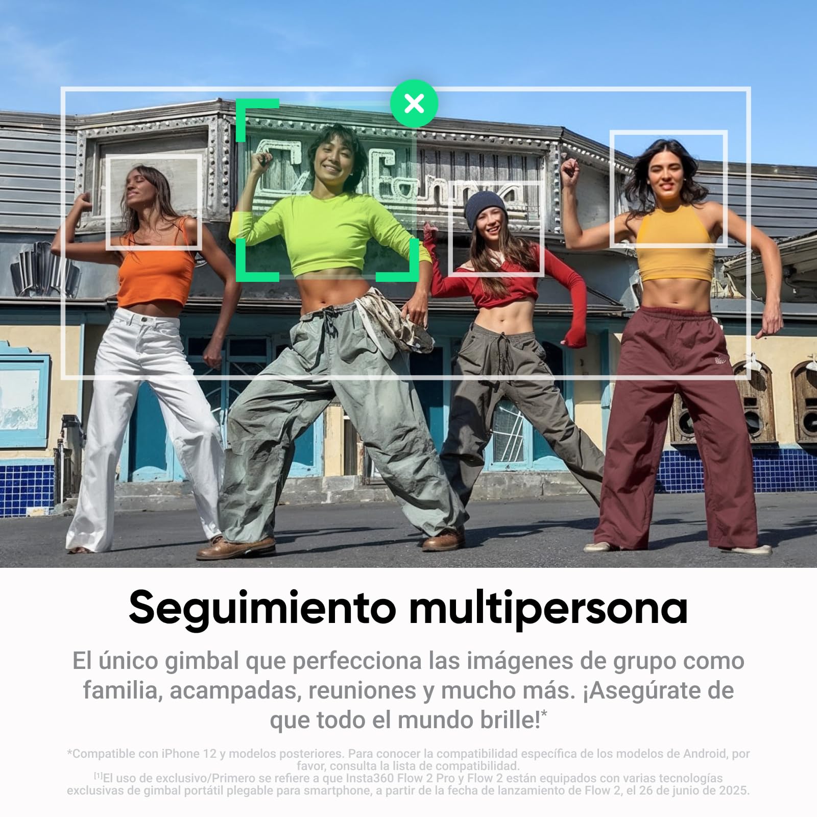 Insta360 Flow 2 Plus Paquete rastreador por IA Color Gris - Gimbal para teléfono, Seguimiento por IA con Cualquier App, Seguimiento, trípode/Selfie Stick, Gimbal para iPhone/Android