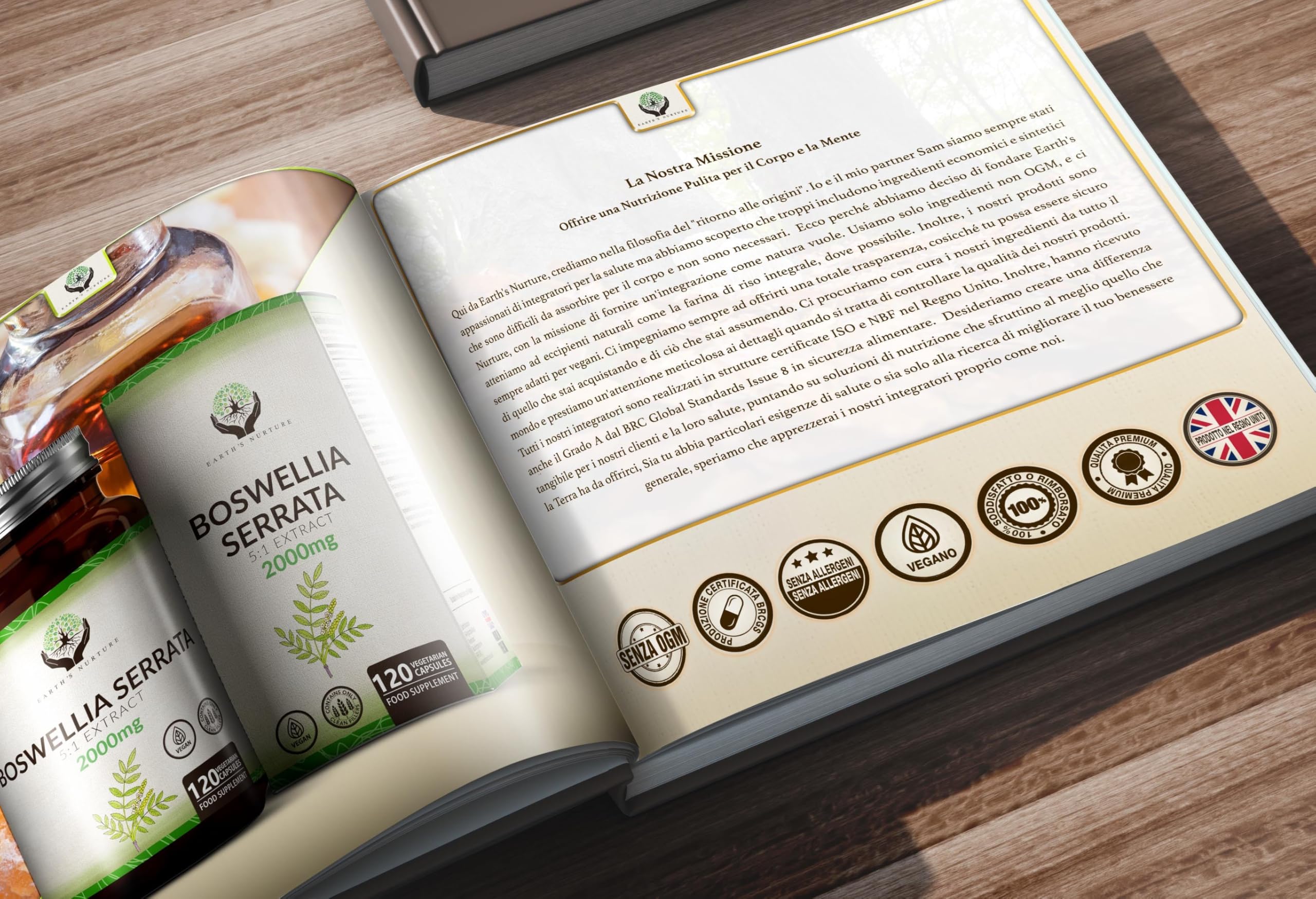 EN Boswellia | 120 Boswellia Serrata - 2000mg Boswelia per Dose | Boswelia Serrata Alto Dosaggio | Non-OGM, Senza Glutine e Allergeni | Prodotto nel Regno Unito