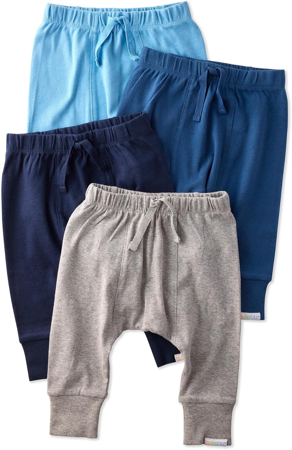 Butterblu Unisex-Baby Jordan 4-Pack Jogger Pants 100% Organic Cotton Bottoms for Boys & Girls