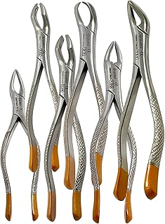 AVON SURGICAL-Dental Extracting Extraction Forceps #150#151#23#69#53L #53R Set of 6 Premium Quality Gold Handle, Stainless