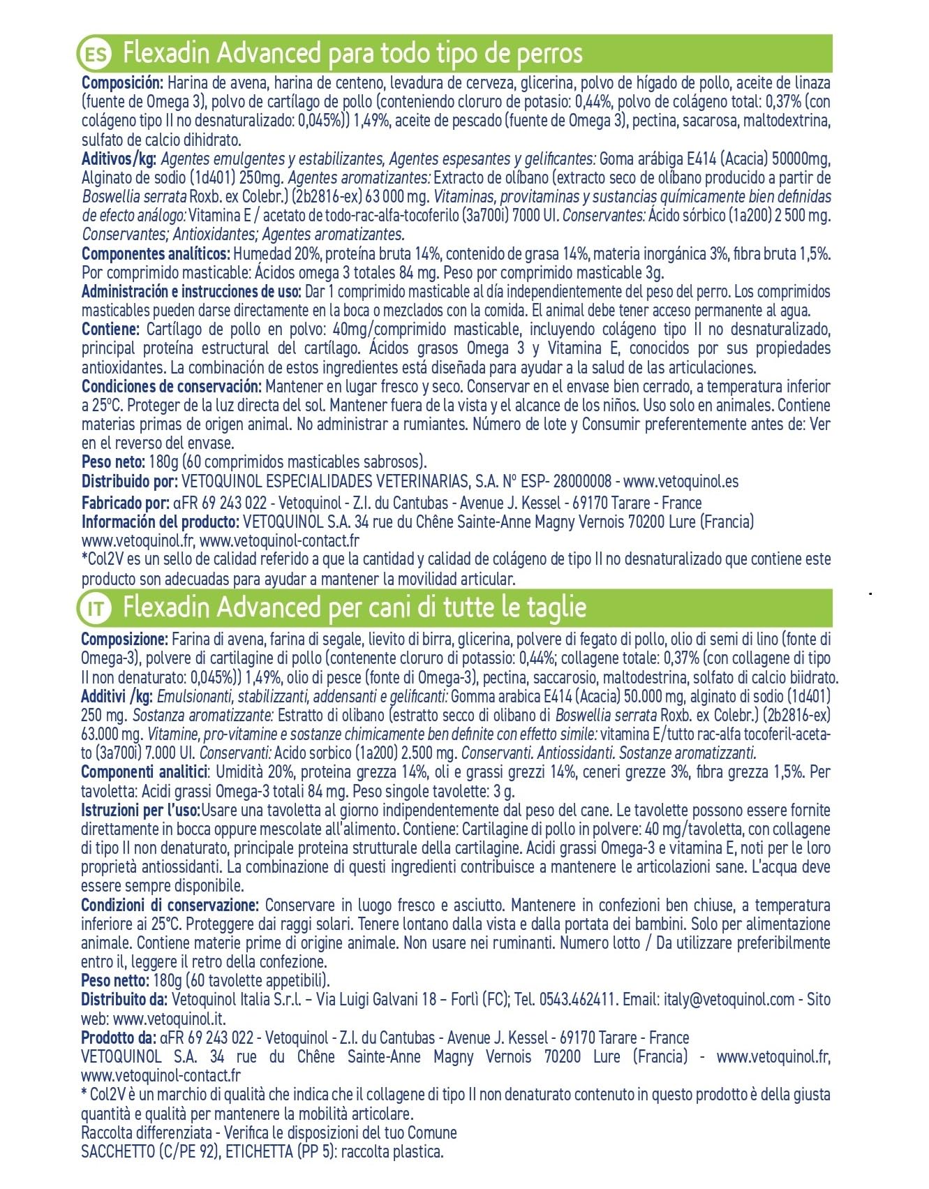 Vetoquinol Flexadin Advanced Cane | Mangime complementare per Cani | Ideale per il supporto delle articolazioni anche in corso di Osteoartrite | 60 Tavolette Appetibili, 1 tavoletta al giorno