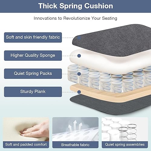 Miniatura 6 de Silla de oficina de tela grande y alta, 400 libras, respaldo alto, silla de escritorio ejecutiva para computadora con reposabrazos abatibles, tela