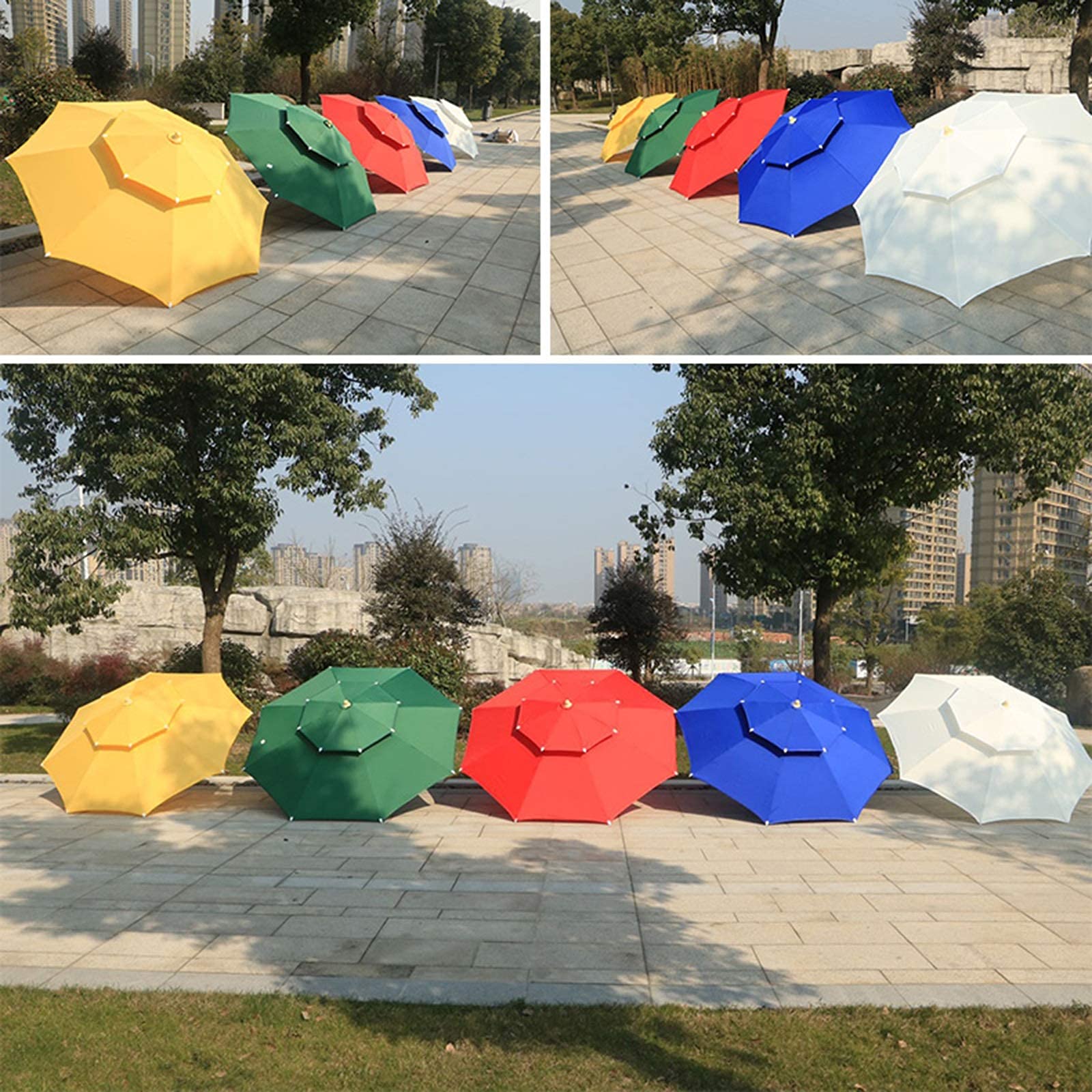 Parasol ogrodowy, parasol z podwójną górą, okrągły parasol, zdejmowany, na zewnątrz, na plażę, na dziedziniec, na taras Parasol dobry
