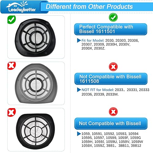 Miniatura 3 de Leadaybetter Filtro de repuesto para aspiradora Bissell 3 en 1 Lightweight Stick 2030 20303 20306 20307 20309 2030H 2030V 2030X 2030Z 2030L 32 ES