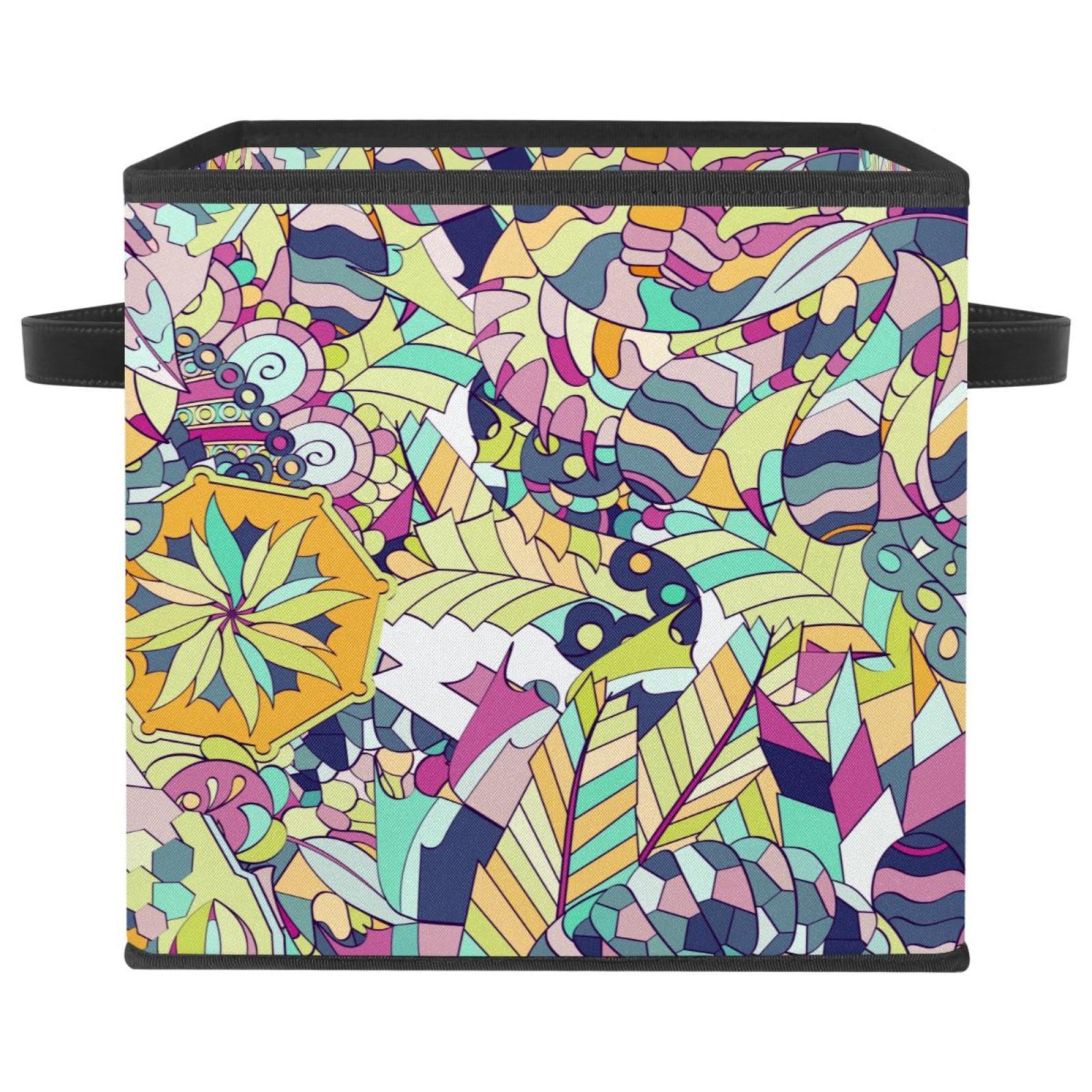 Boîte de rangement pliable en tissu coloré pour placard de chambre