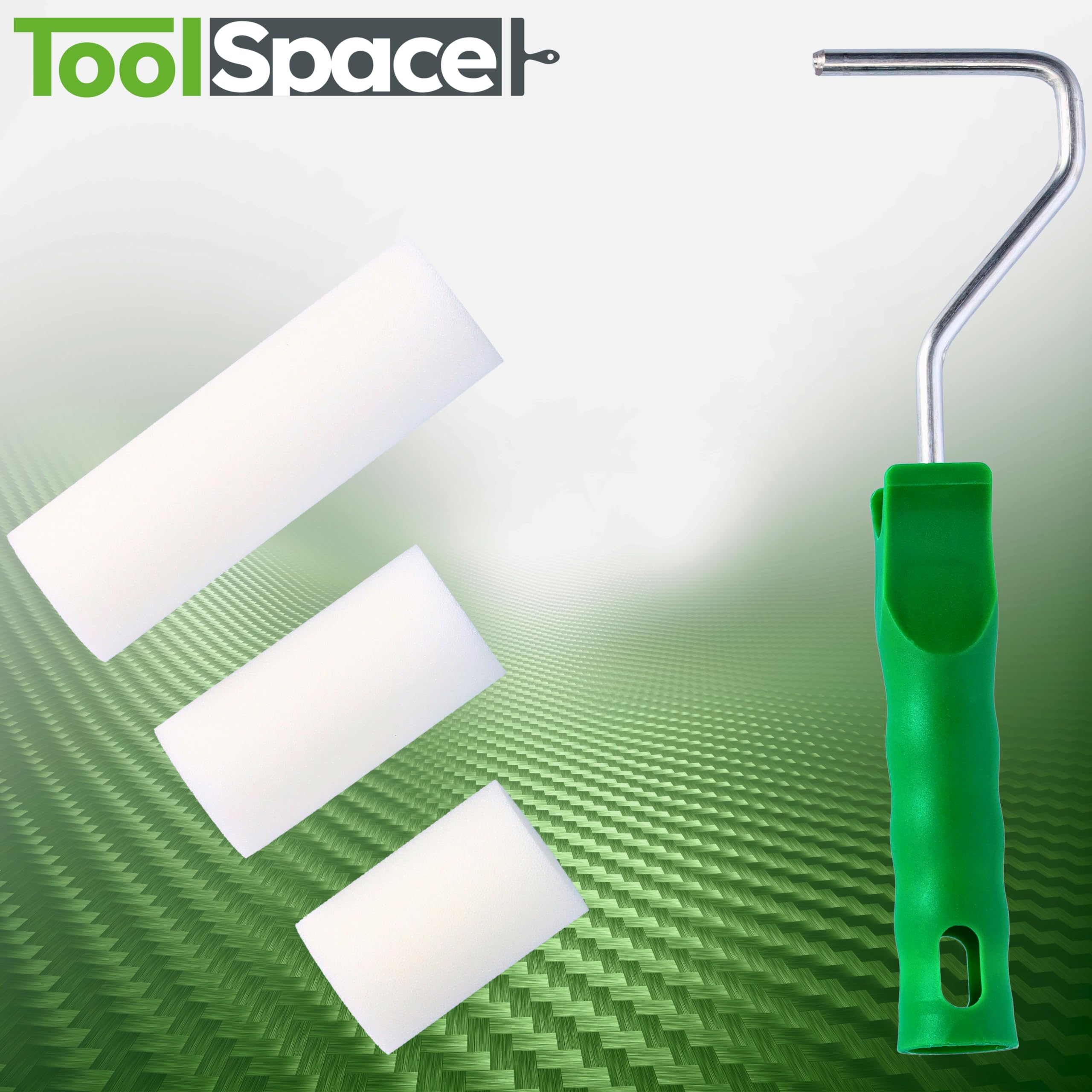 ToolSpace | ZESTAW MALARSKI | Wałek GĄBKOWY Moltopren 5cm, 7cm, 10cm rączka kuweta | Wałek malarski, do ścian, płaskich powierzchni, tacka na farbę