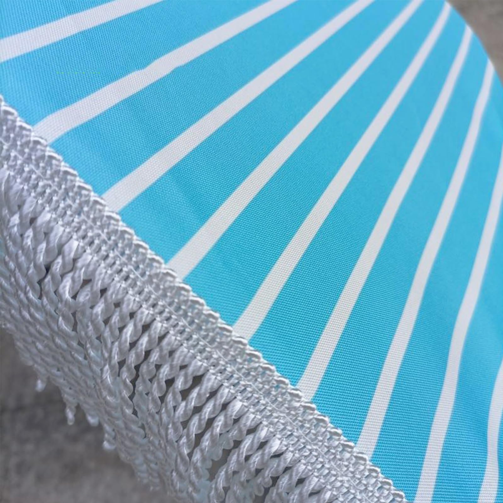 Parasol rose rayé à pompons – Parasol rétro pour plage et terrasse, résistant à l'usure, protection, style hawaïen, parfait pour la piscine et le jardin, pas de base incluse