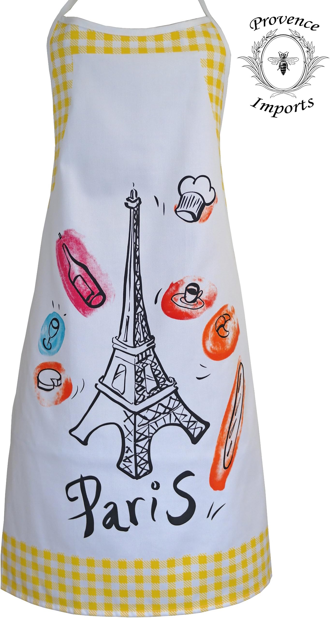 Paris Bistro Cotton Apron - Yellow