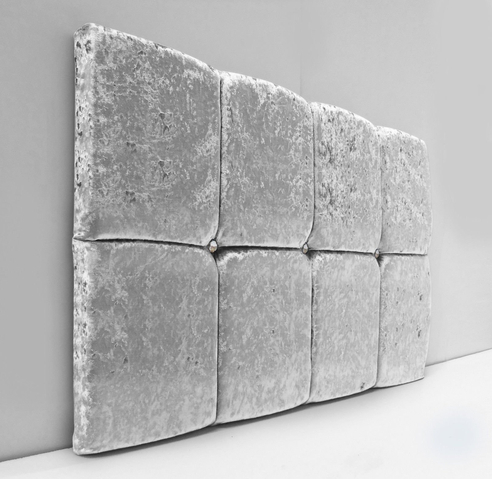 mm08enn Stylish Diana Crystal Diamond 30" Height Headboard Finished in Crushed Velvet (3FT Single, CHAMPAGNE)