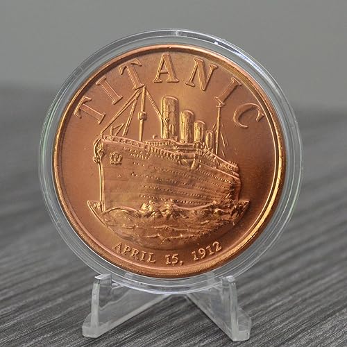 Miniatura 2 de Titanic Conmemorative 1 oz Pure .999 - Lingote redondo de cobre en cápsula - COA por Heavenly Metals