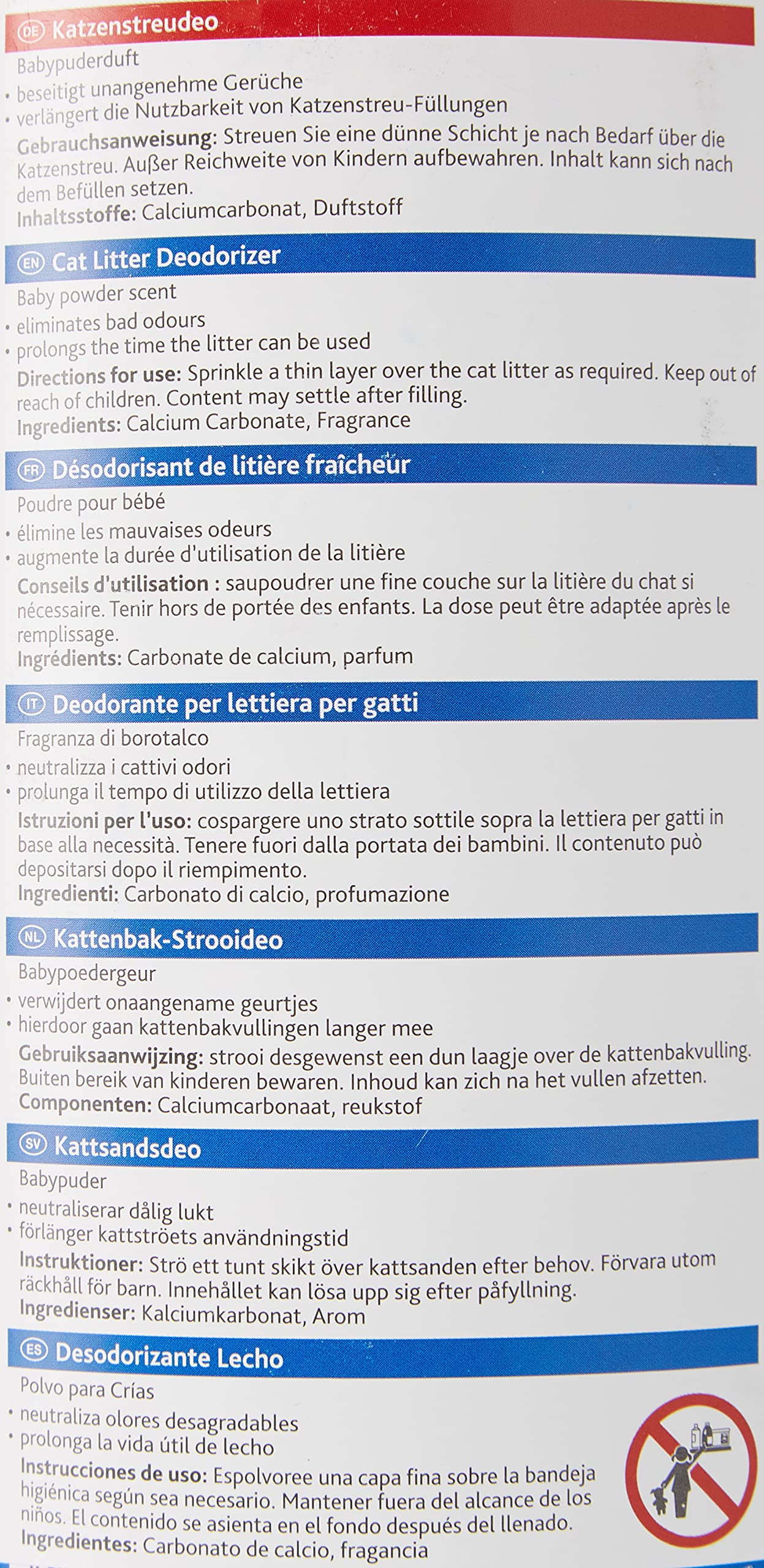 Trixie Simple'N'Clean Baby Powder Odświeżacz do Kuwety, 750 g