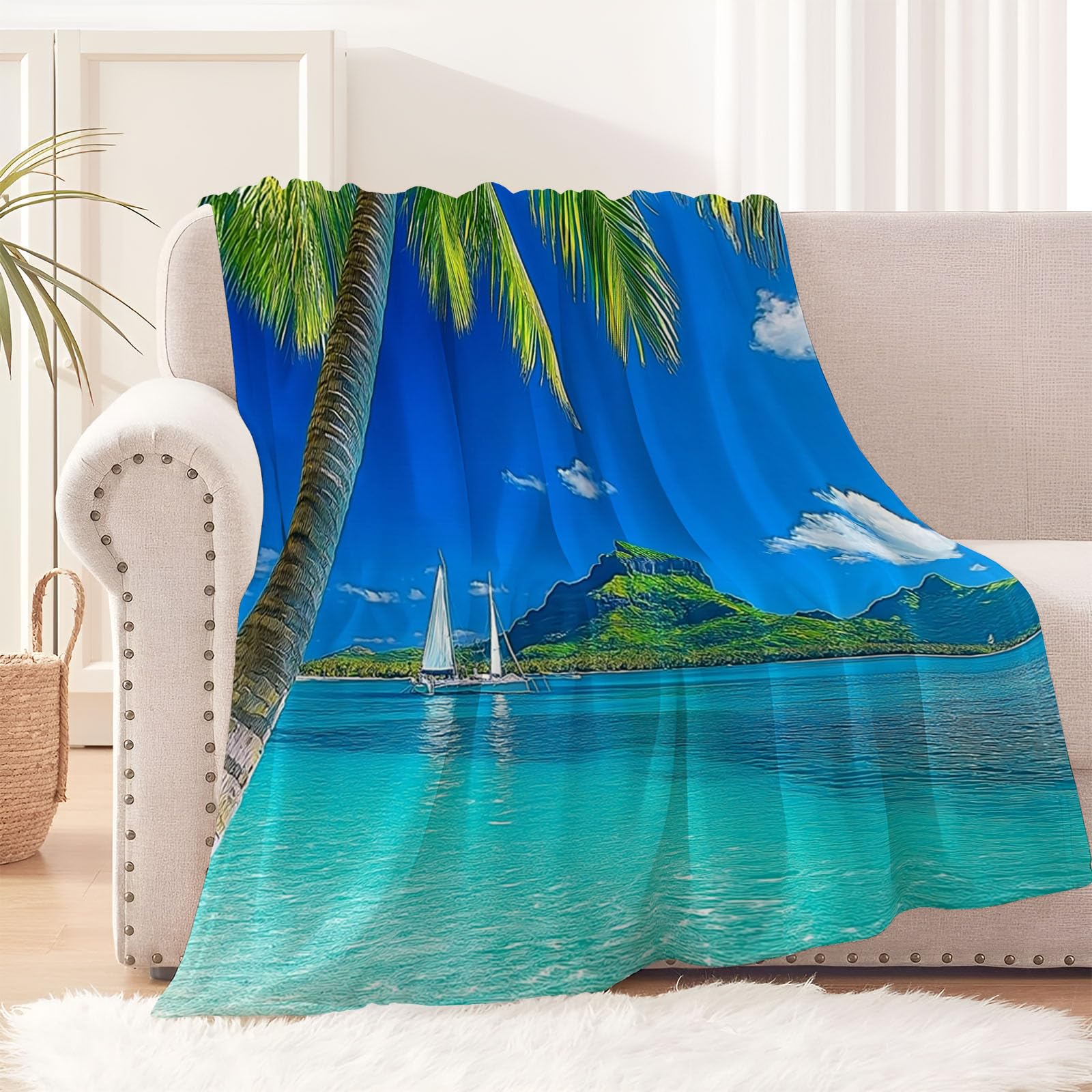 Couverture plaid polaire 200x220cm flanelle jeté de canapé et literie de chambre