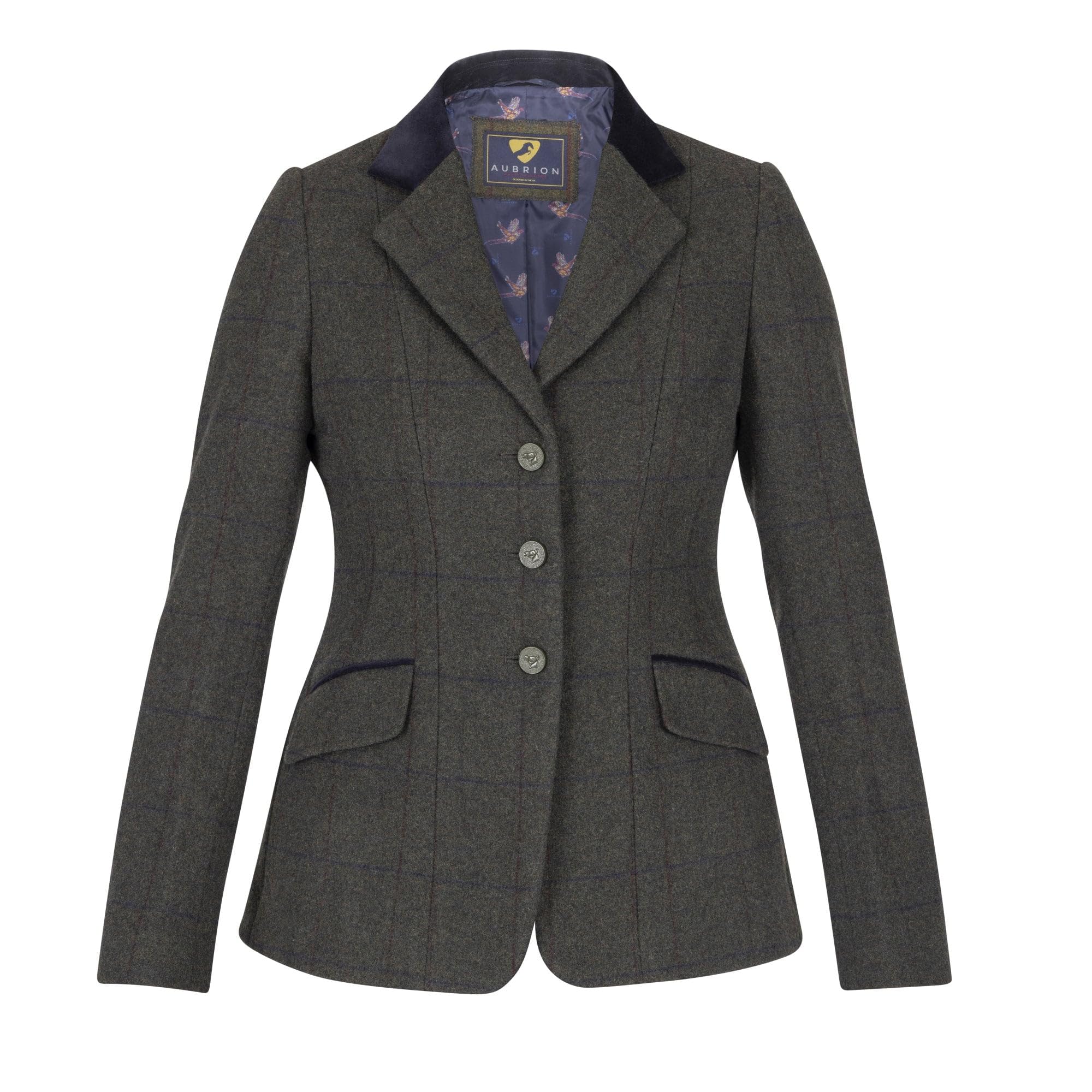 Shires Women's Elm Green Check Aubrion Saratoga Riding Jacket
