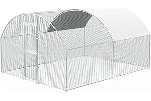 Large Metal Chicken Coop,Dome Roof Large Poultry Cage for Hen House, Rabbits...