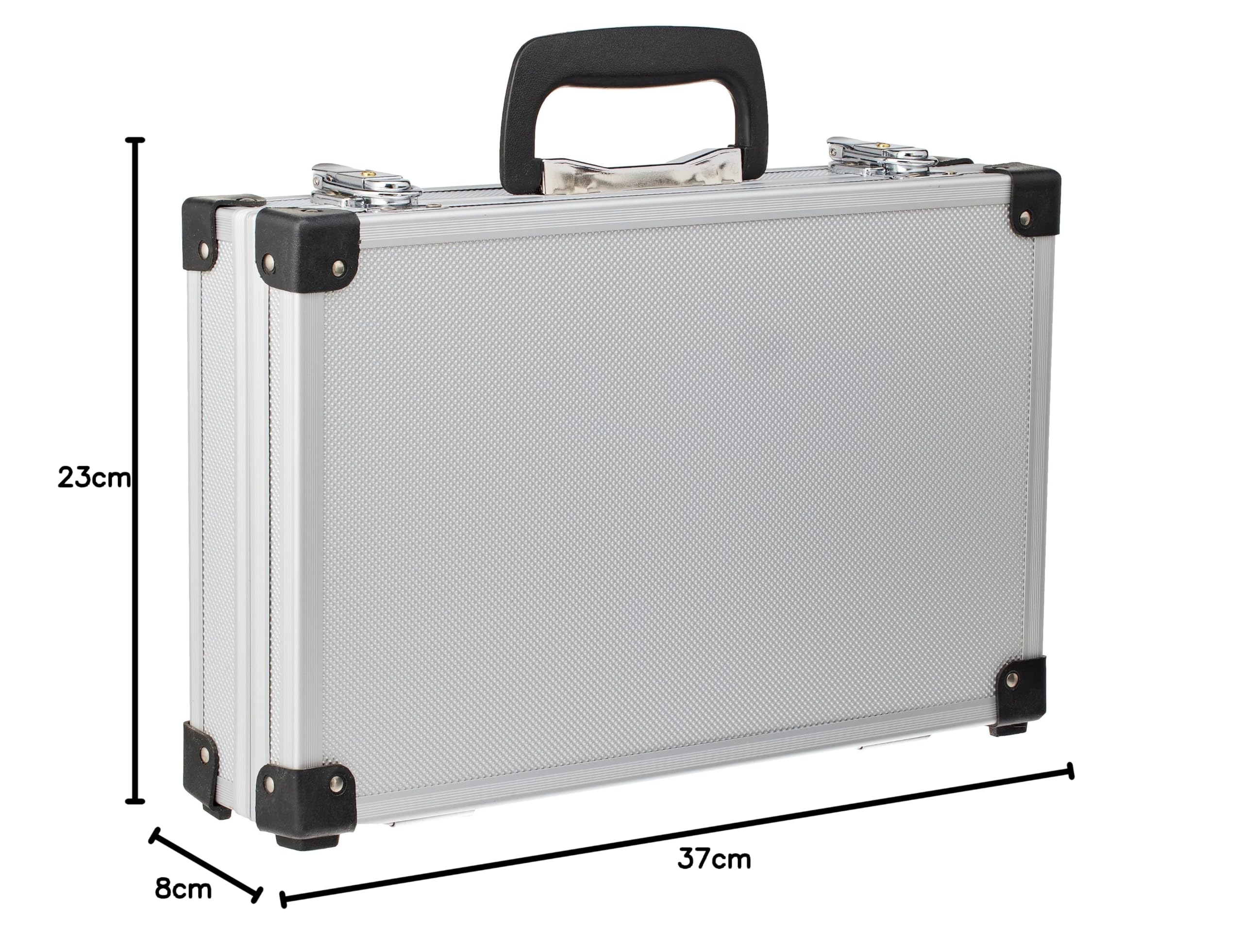 PeakTech 7260 - Mallette Universelle pour Instruments de Mesure, Mallette Robuste en Aluminium, Compartiment à Outils, Rembourrage en Mousse, Verrouillable, Anti-Poussière, L - 370 x 230 x 80mm