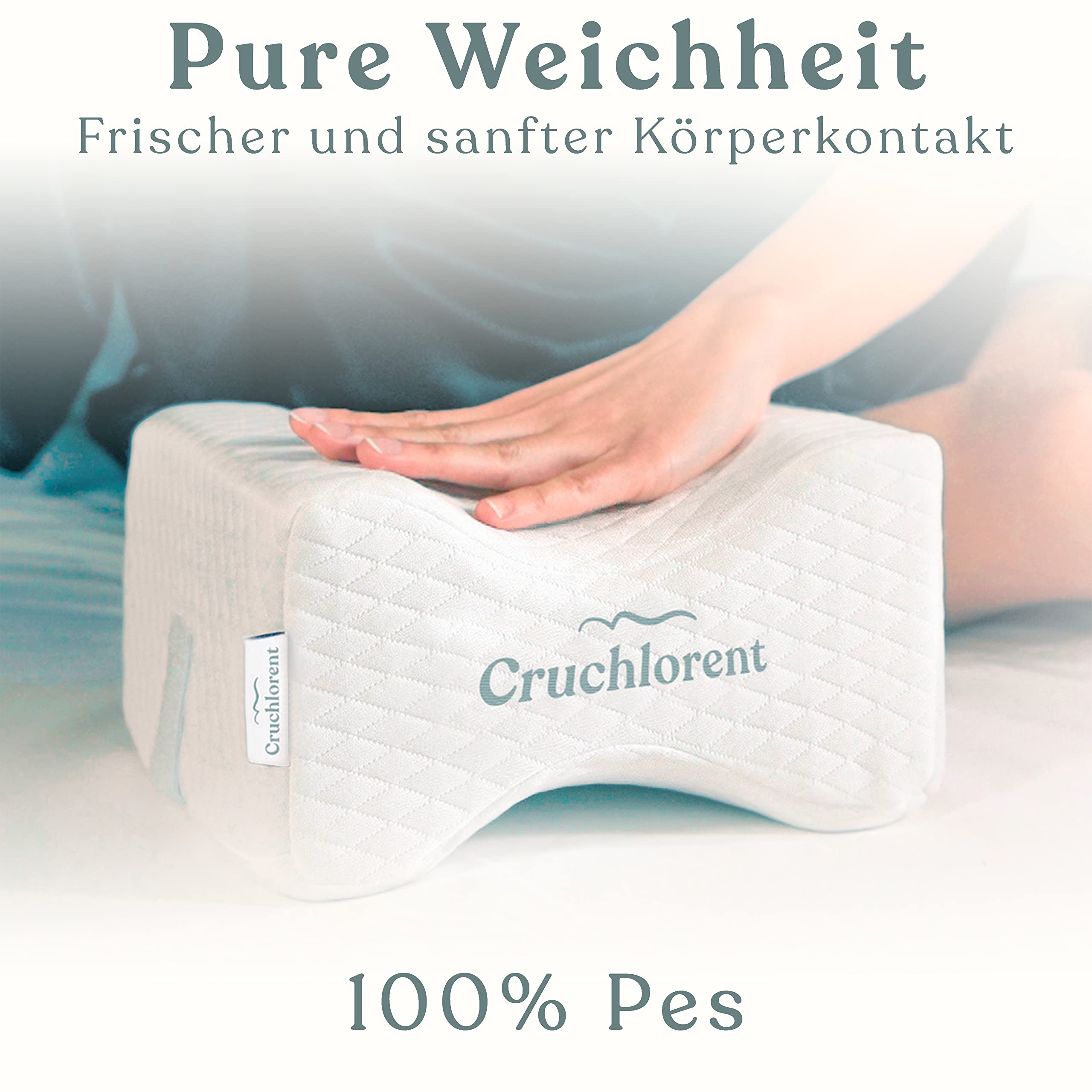 Cruchlorent Orthopädisches Kniekissen Der Zweiten Generation. Kalibrierter Memory-Schaum. Baumwollfasergewebe.
