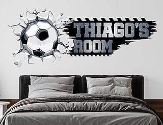 Name Soccer Wall Decals for Boys Room Decor - Soccer Personalized Name for Baby Nursery - Soccer Wall Decal for Boys Room - Soccer Sticker for Kids Wall Decals - Names for Wall Decor