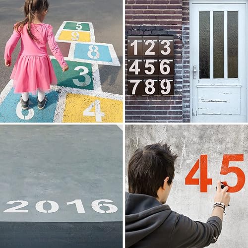 Miniatura 8 de Plantillas de números grandes de 18 pulgadas, plantillas de pintura de números reutilizables, plantillas digitales de plástico, plantillas para
