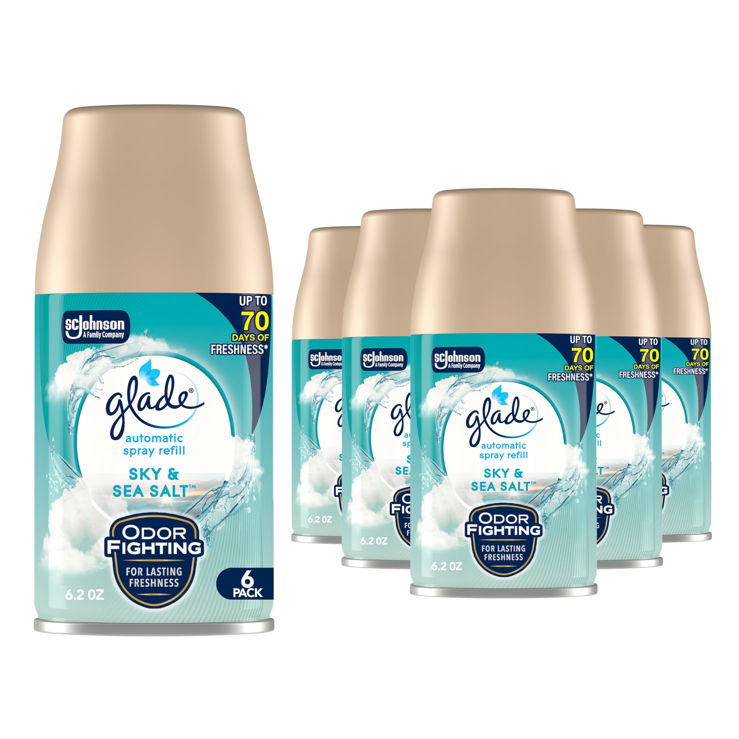 Automatic Spray Refill by Glade – 6.2 Ounce (Pack of 6), Clear, Pack of 6, Model 388551