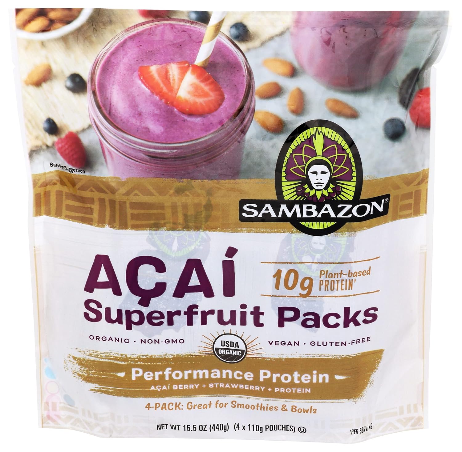 SAMBAZON Organic Performance Protein Açaí Superfruit Packs