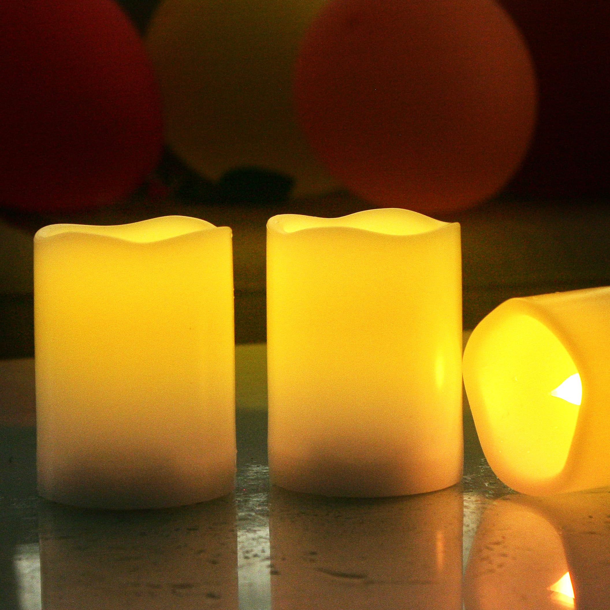 Velas LED sin llama para exteriores con temporizador de 3 pulgadas de