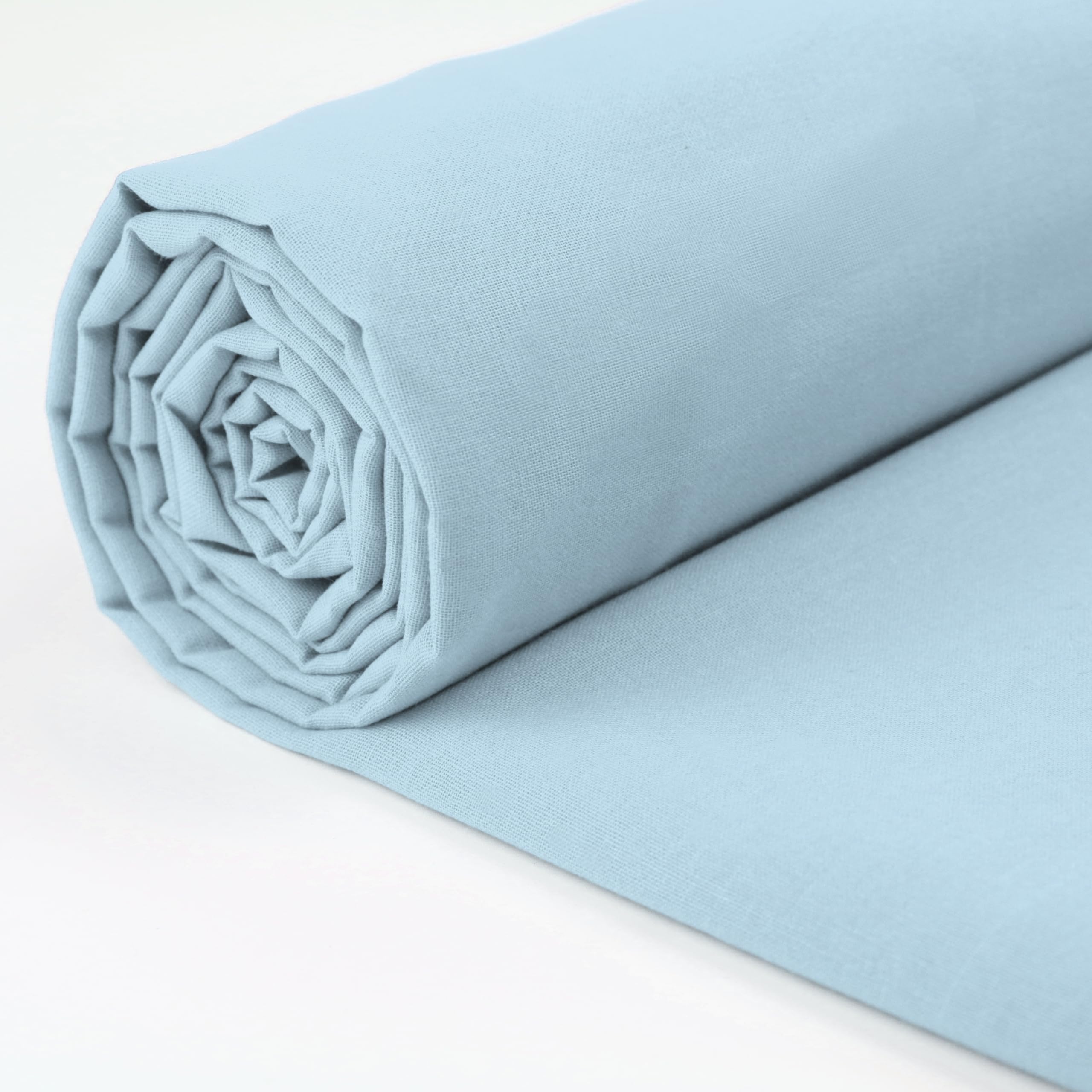 A-Express 100% Cotton Fabric - 60 Inch 150cm Wide - Plain Cotton Fabric by The Metre - Ideal for Quilting, Sewing, Dressmaking, Curtain Linings, Totes, Bedding, Pillowcases - Light Blue 0.5 Metre