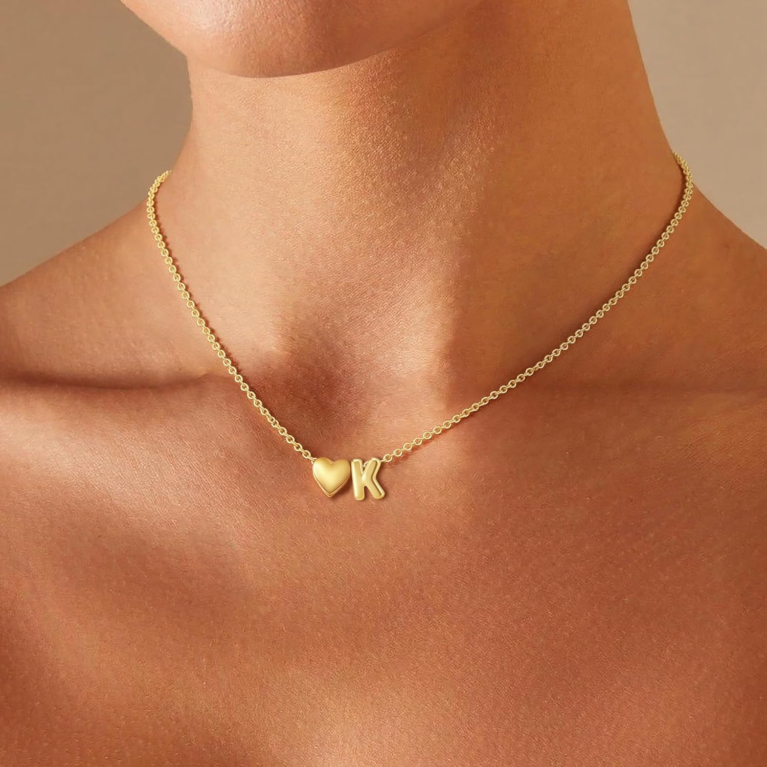 Initial Necklace for Women Teen - 14K Gold Plated A-Z Heart Initial Necklaces for Women Tiny Heart Necklace Jewelry for Wome Birthday Personalized Valentine's Day Gifts Trend Stocking Stuffers for Teen - Image 2