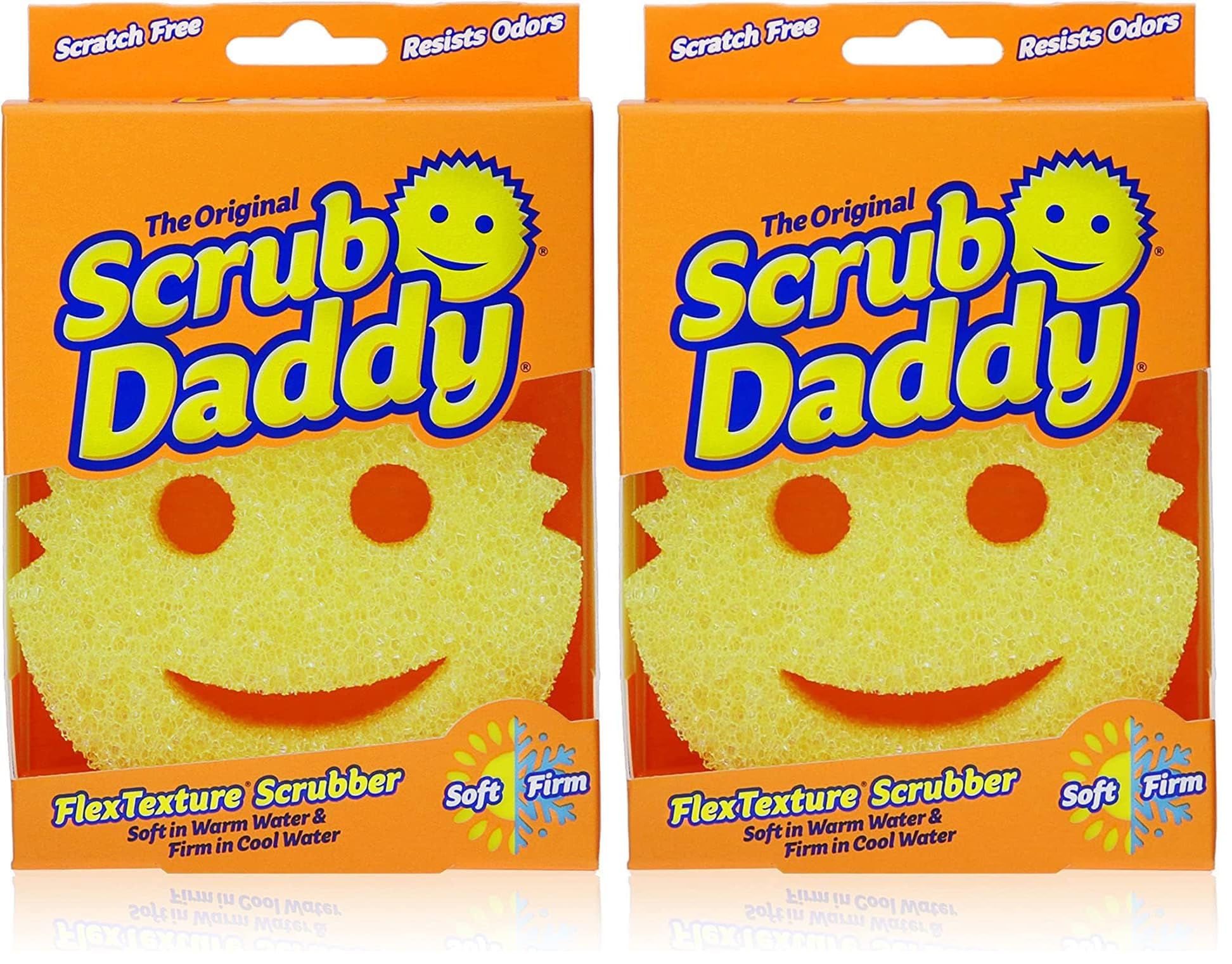 Scrub Daddy - The Original Scrub Daddy - Scratch-Free Multipurpose Dish Sponge - BPA Free & Made with Polymer Foam - Stain, Mold & Odor Resistant Kitchen Sponge (1 Count) (Pack of 2)