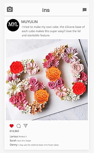 Miniatura 5 de Muyulin Moldes de silicona con flores grandes 3D, 2 paquetes de moldes de chocolate con velas de peonía rosa para decoración de pasteles, fondant de