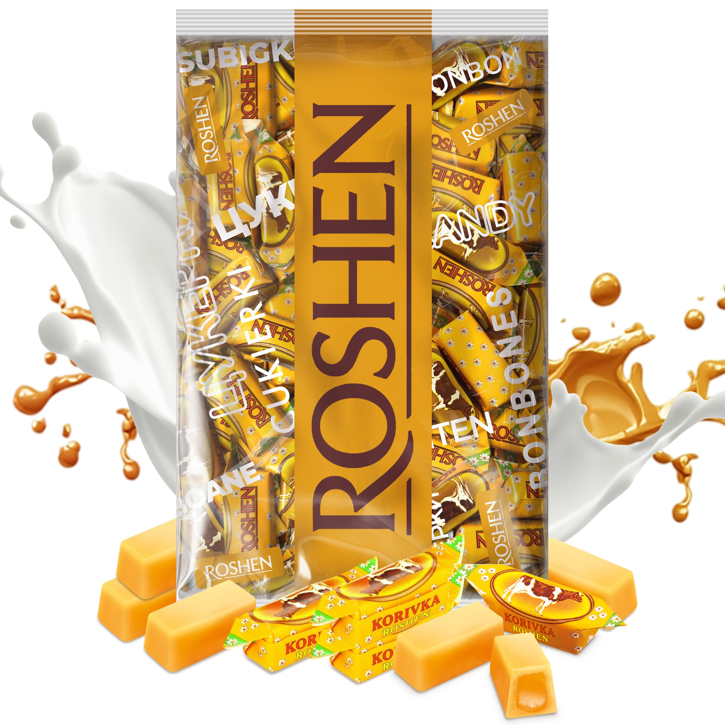 Roshen Korivka Cow Candy, Milky Sweets Fudge Candy, Kosher, Halal 2.2/1kg