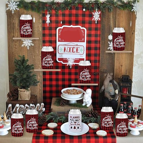 Miniatura 6 de Serencatcher 12 fundas para latas de cerveza, fundas de franela para enfriar latas antes del anillo, para despedida de soltera, suministros de