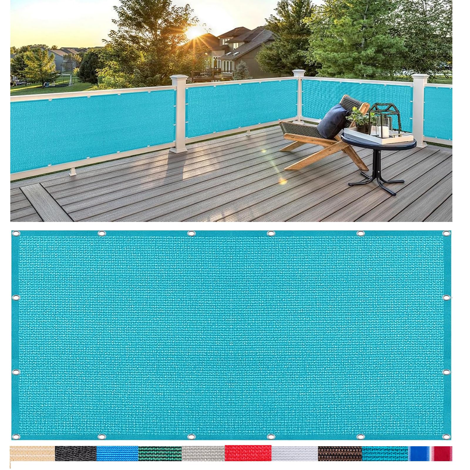 Azul Malla de Sombra 180 g/m²–Red de Protección Solar UV Resistentente, Transpirable y Ligera para Jardín, Terraza, Invernadero y Pérgola–2mx10m Toldo con Ojales Exterior