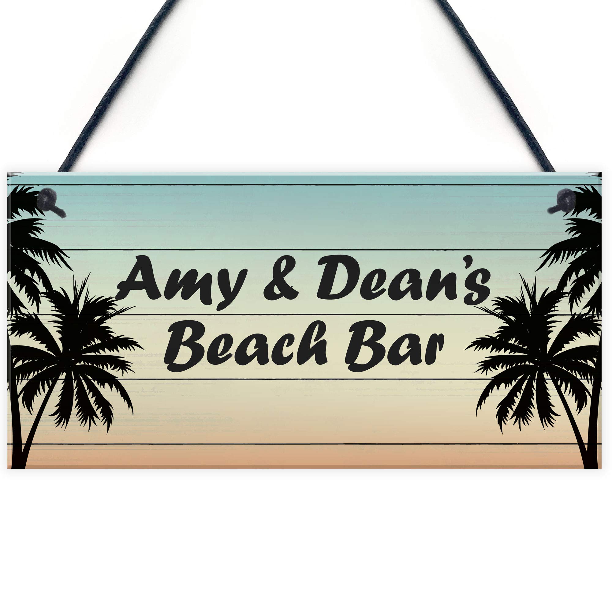 Red Ocean Personalised Beach Bar Sign Novelty Home Bar Decor Signs Accessories Man Cave Gifts For Him Her