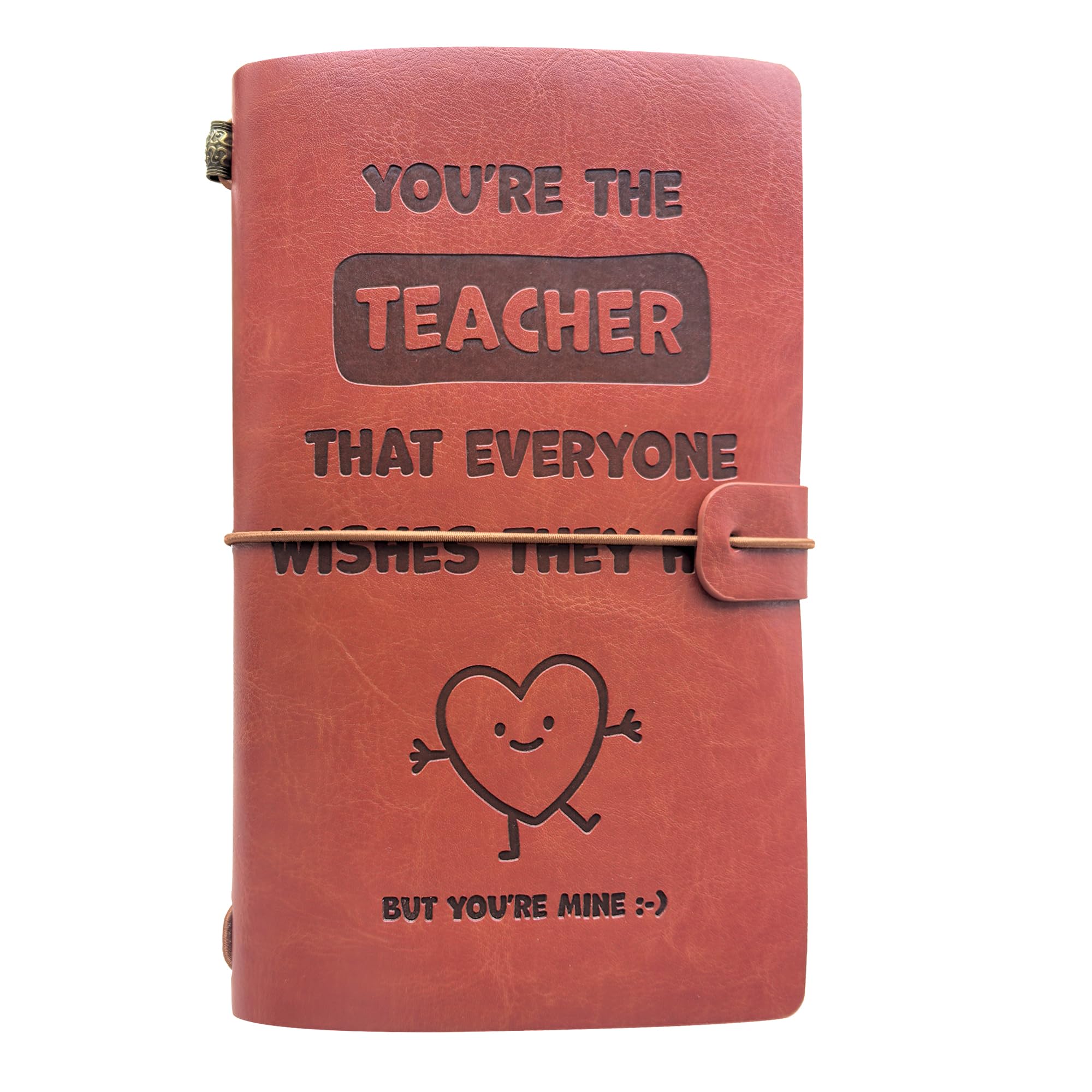 OMNIQI Teacher Gifts for Women, Personalised Leather Journal Christmas Gift for Nursery Teachers to Say Thank You, Best Teacher End of Year Gifts from Student