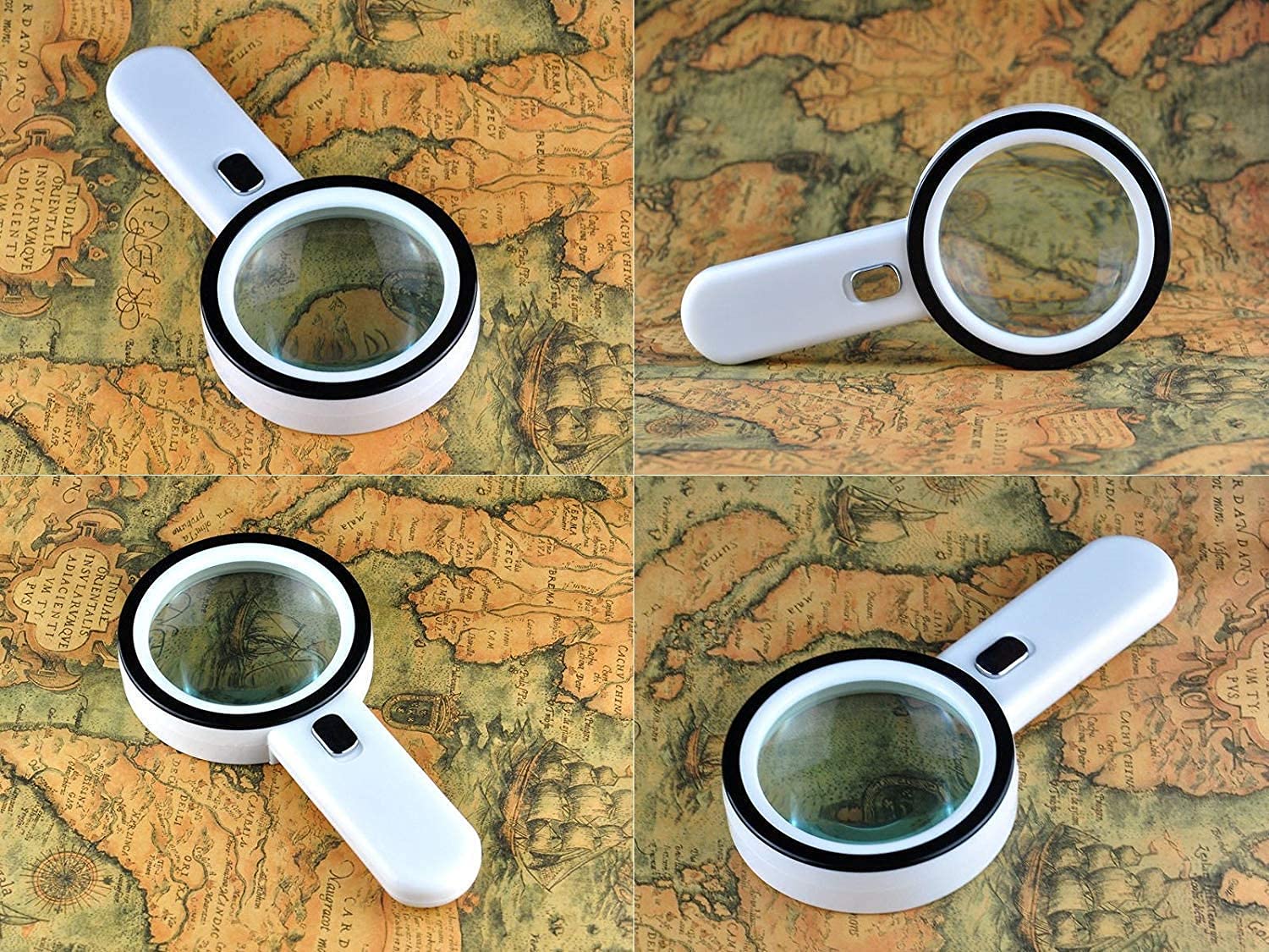 Leselupe, HD-Handlupe, 4,2 Zoll, 20-fache Vergrößerung, mit 12 LEDs, große transparente optische Linse, Beleuchtung, ideal zum Lesen, Nähen und für Hobbys.