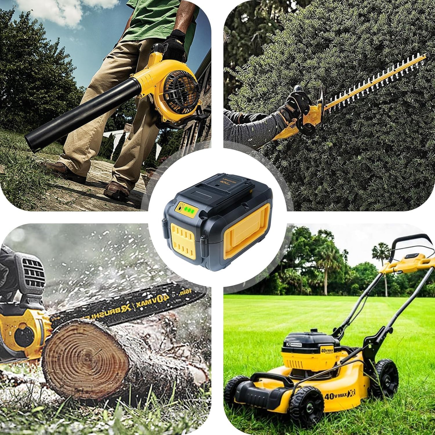 FSKE 5.0Ah Replacement for Dewalt 40V Battery DCB404 DCB406 DCB407 DCB114 - Compatible with Dewalt 40 Volt Max Power Tools