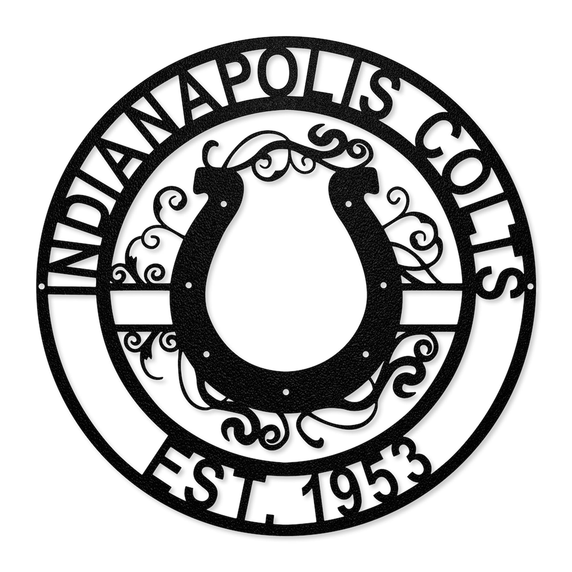 Party Animal NFL Laser Cut Metal Sign, 15-inch Round, Indianapolis Colts