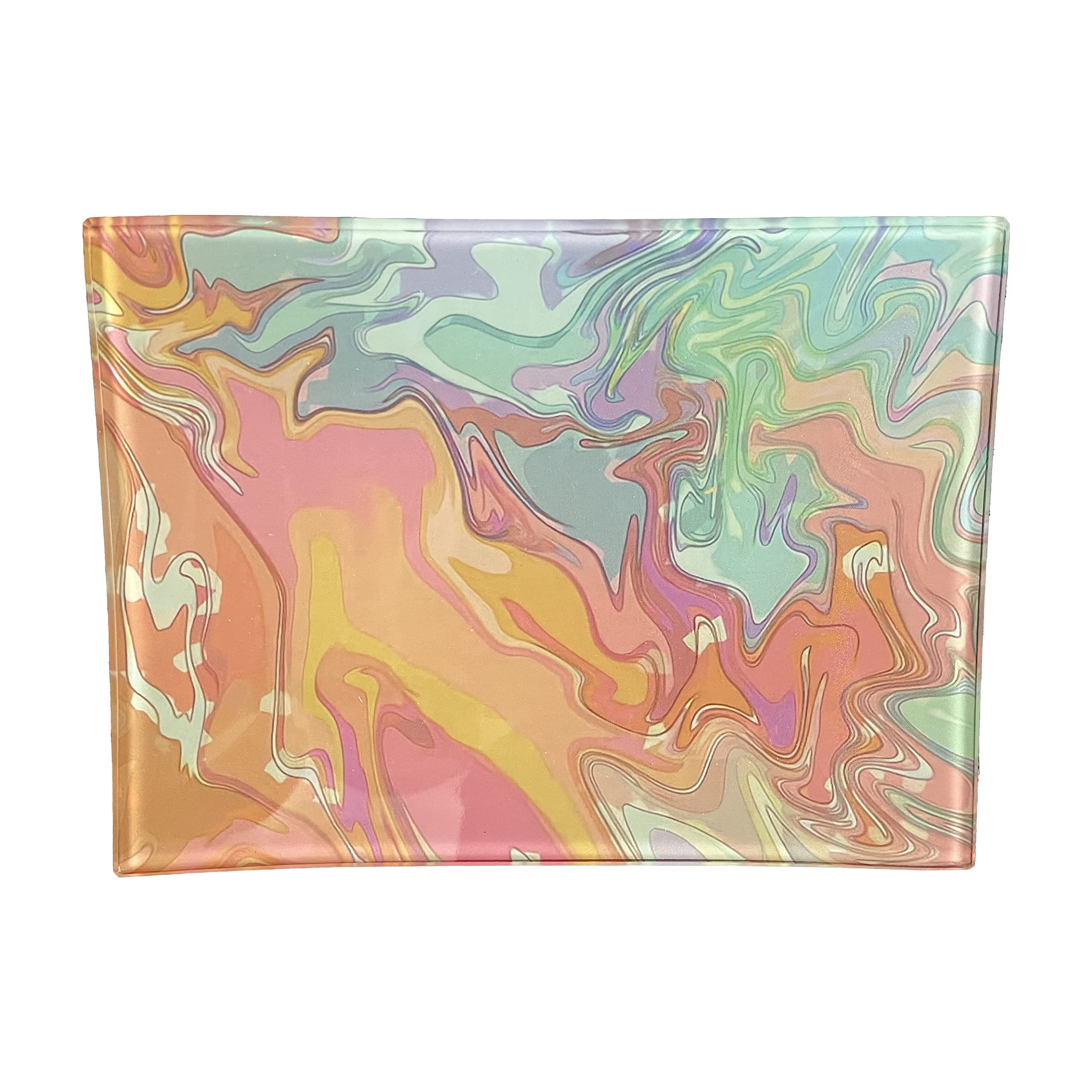 Glass Rolling Tray “Abstract” Shatter Resistant 5" x 6.5" Tobacco Smoke Accessories - Tray God