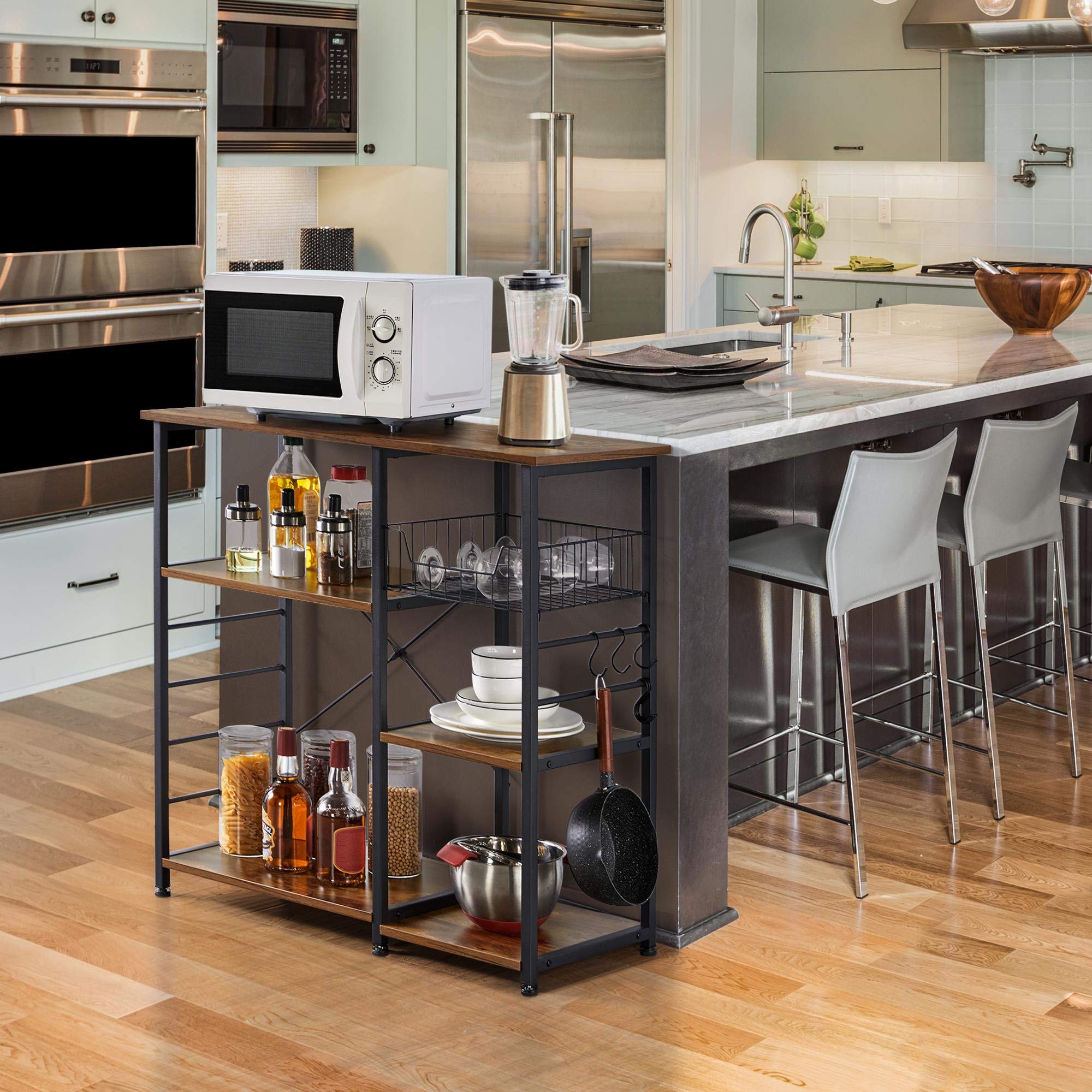 Yaheetech Baker's Rack Industrial Kitchen Island Microwave Storage Rack