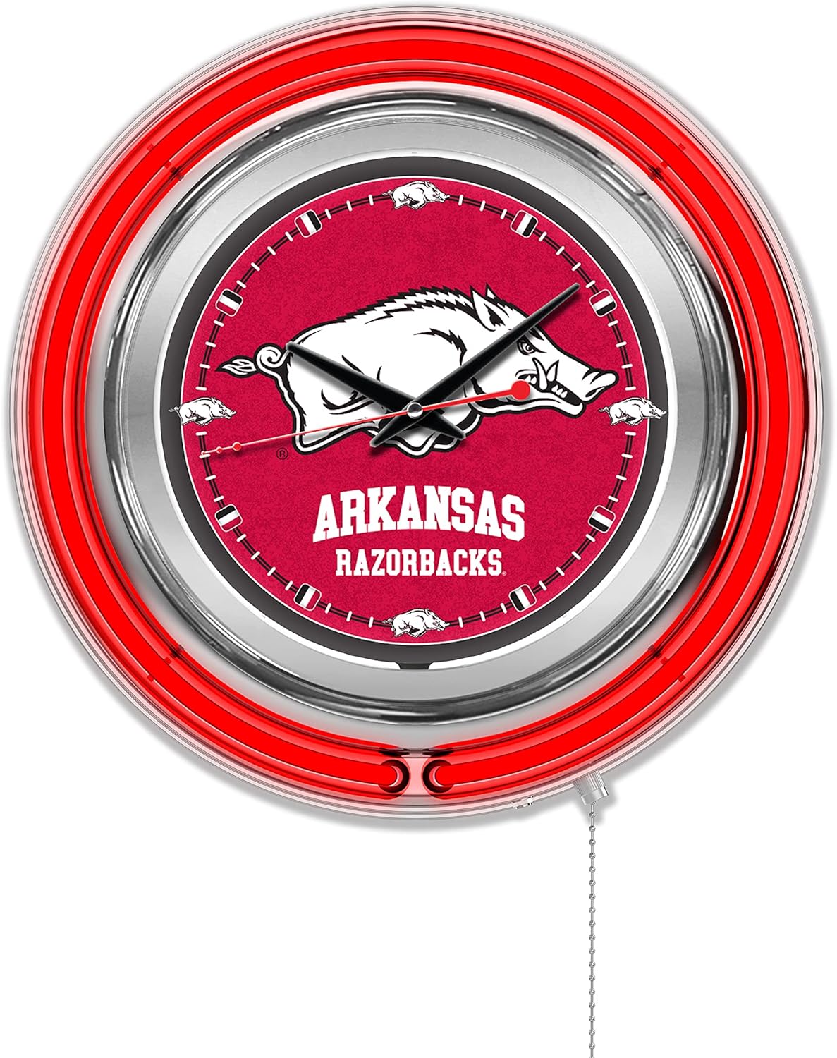 Holland Bar Stool NCAA Unisex-Adult Double Neon Ring, 15" Dia. Logo Clock