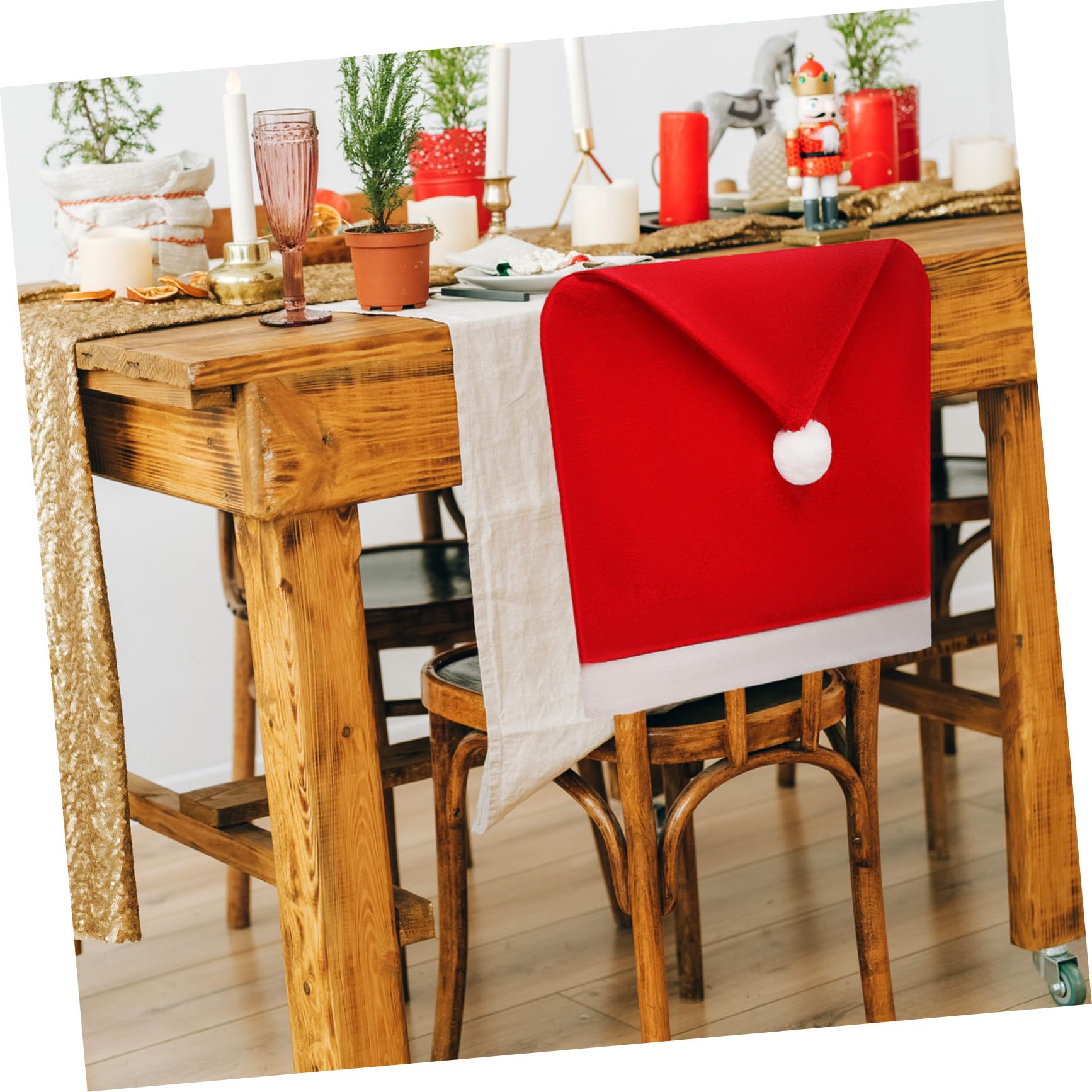 10piezas Fundas De Sillas De Navidad De Decoración Festiva para Comedor Funda De y Confortable Accesorios para Celebraciones Navideñas