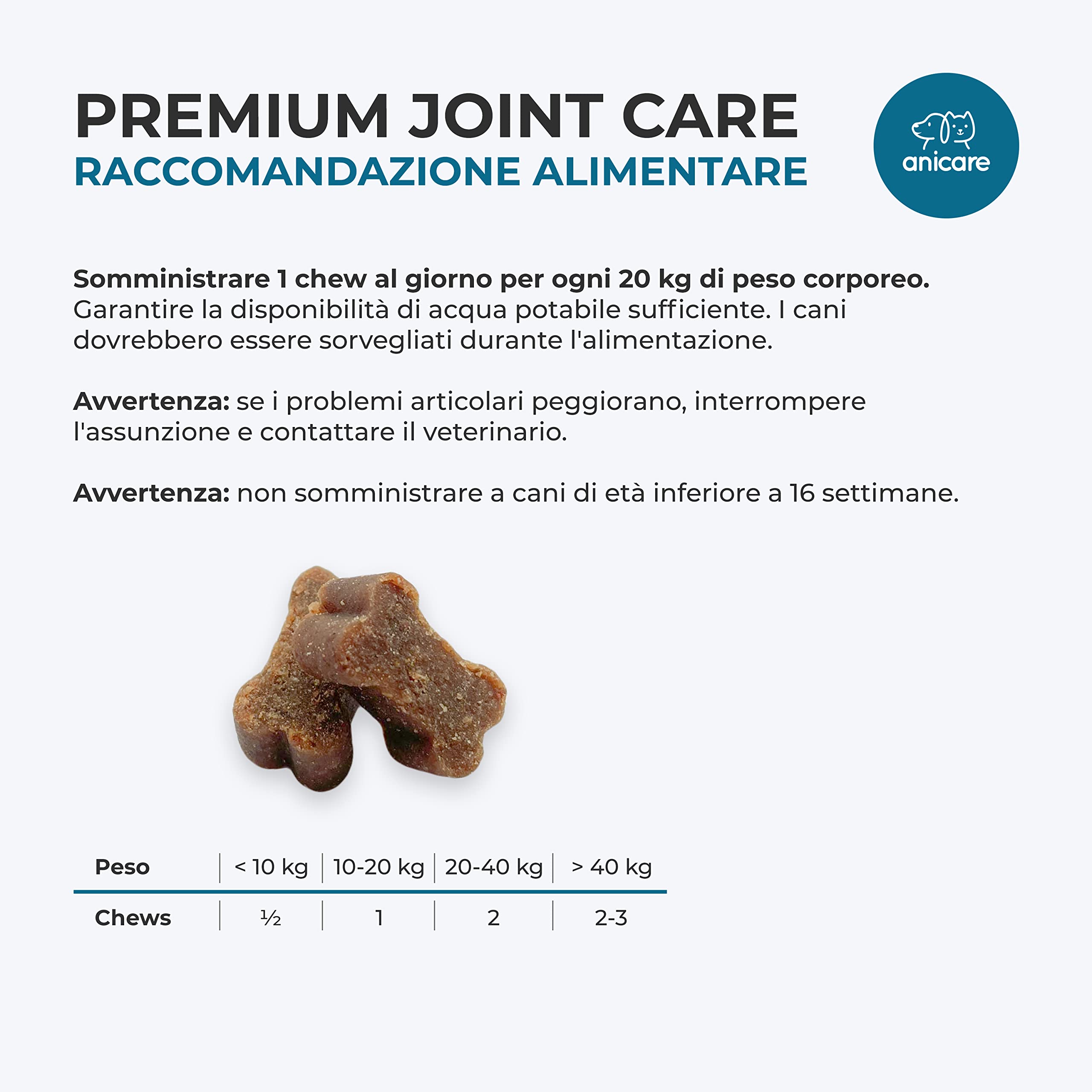 Anicare Premium Joint Care - Chews ad Alta concentrazione per Cani Che rifiutano Le compresse per Le articolazioni! con glucosamina, condroitina, MSM e cozze dalle Labbra Verdi