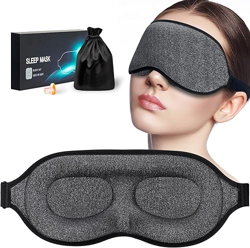 Miniatura 1 de Mascarilla de sueño para mujeres y hombres durmiendo taza contorneada 3D con forma cóncava moldeada para ojo que bloquea la luz suave comodidad