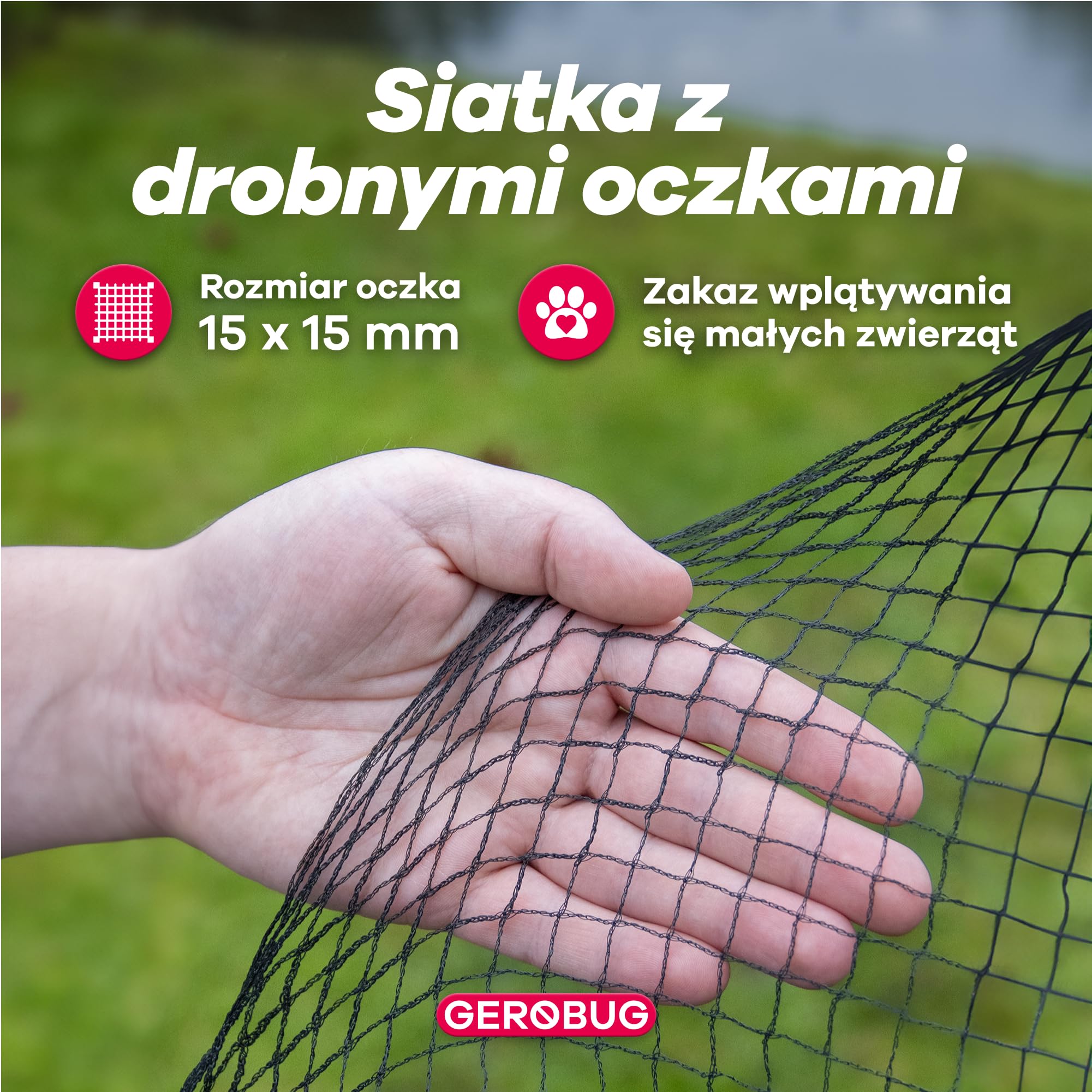 GEROBUG Siatka na staw o drobnych oczkach, 5 x 2 m, odporna na warunki atmosferyczne i promieniowanie UV, siatka chroniąca przed ptakami, siatka przeciw ptakom, siatka chroniąca przed liśćmi