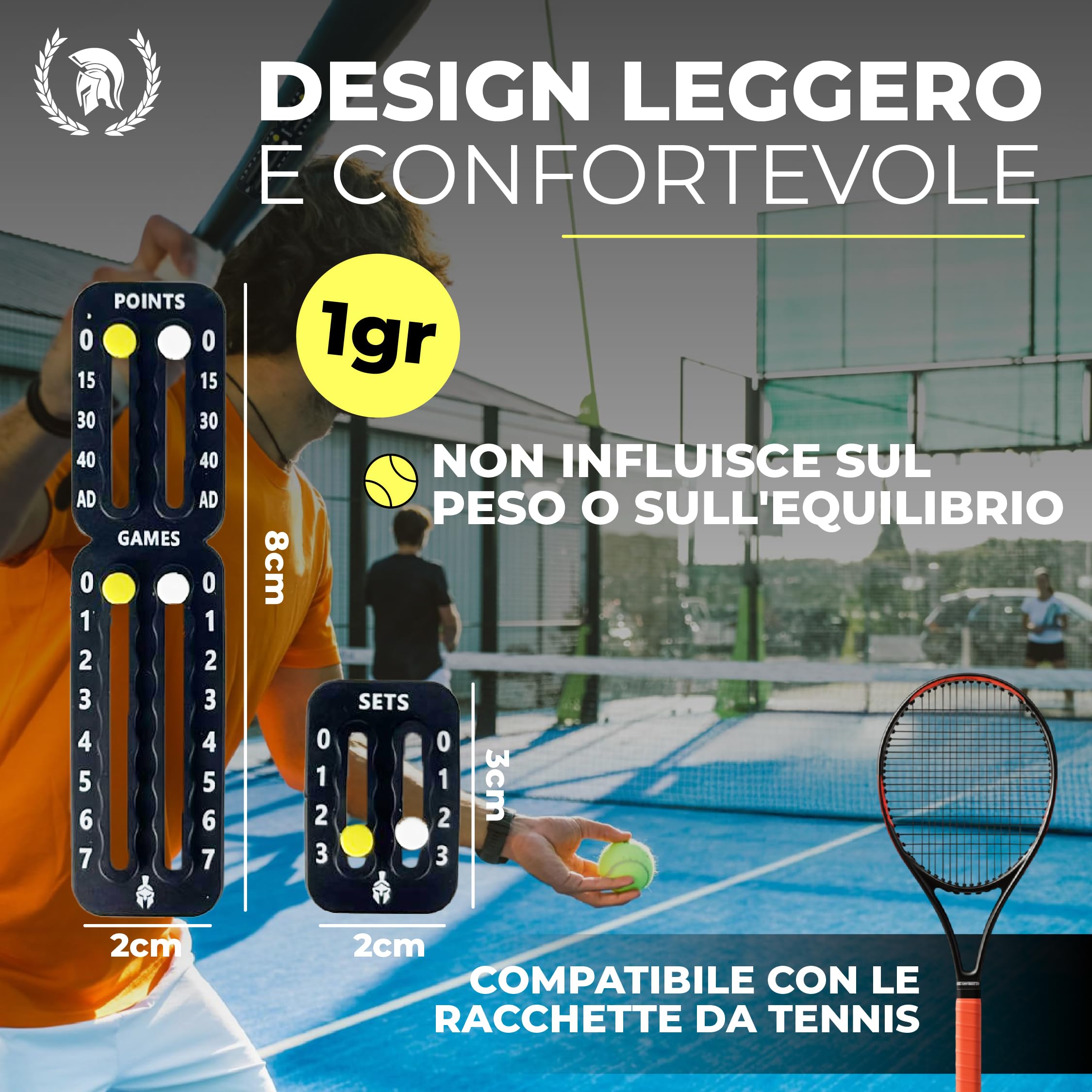 SEGNAPUNTI PADEL e TENNIS - Portachiavi per racchetta da padel incluso - CONTA PUNTI padel - SEGNAPUNTI PADEL DA RACCHETTA - tenis - PADEL - TENNIS - SEGNAPUNTI tennis padel - ACCESSORI tennis ragazzo