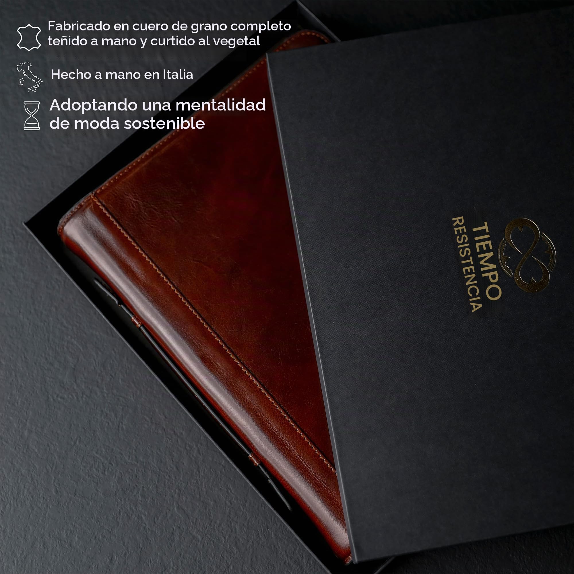 Time Resistance Portadocumentos de Piel – Portadocumentos con Asa de Transporte – Funda Tamaño Tablet