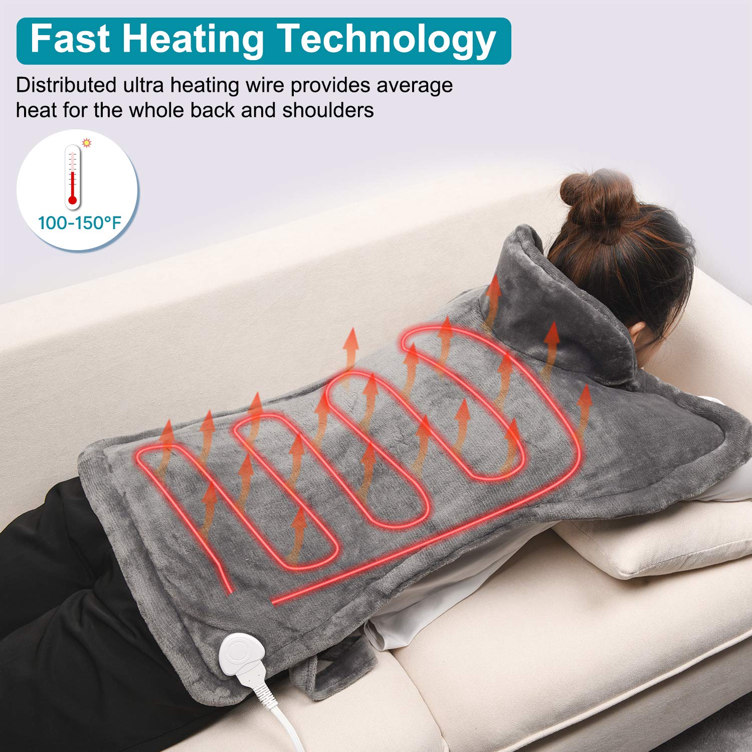 RENPHO Large Heating Pad for Weighted Back Relaxation, 24"x33''