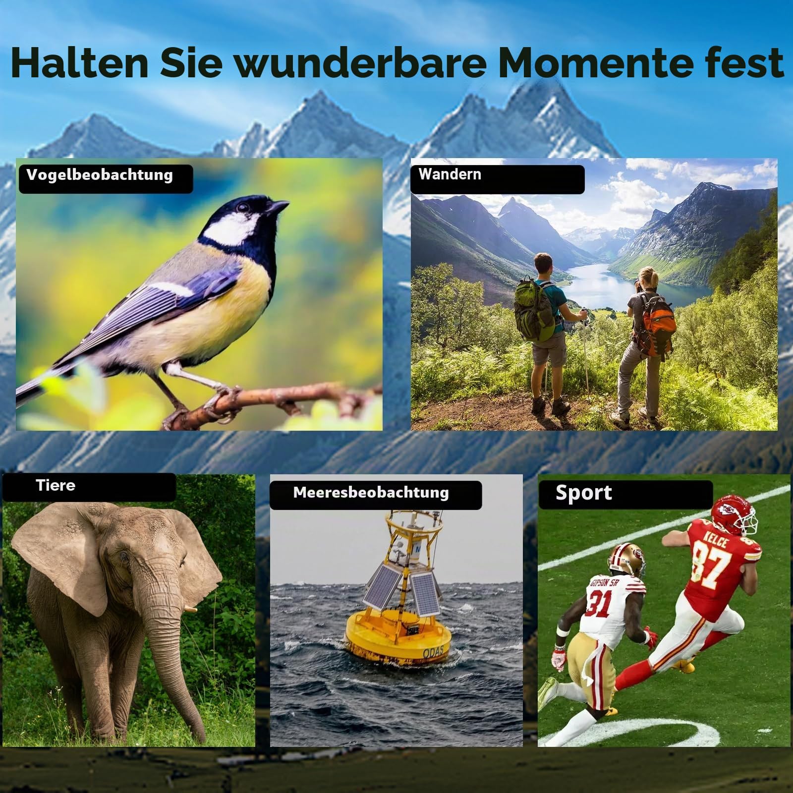 TRV Hochleistungsfernglas 10x42 für Erwachsene mit Bak7-Prisma und BMC-Beschichtung Fernglas für Vogelbeobachtung, Wandern, Konzerte