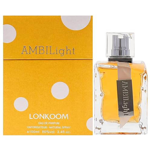 Lonkoom Ambilight - Fragancia para mujer, aroma afrutado y floral, notas de perfume de lichi, rosa, peonía, lirio, ámbar, cedro, almizcle,