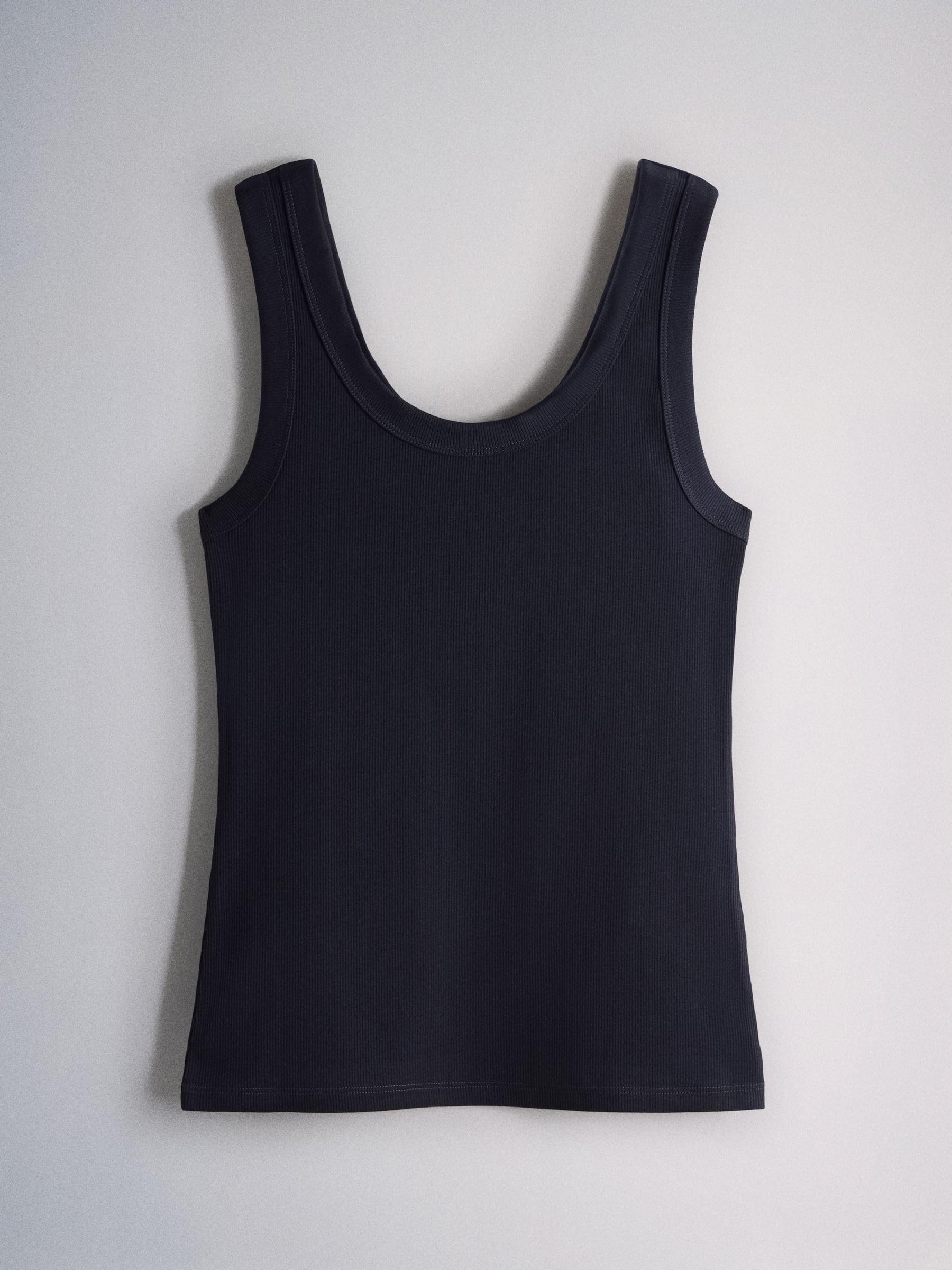 THE SET Donne Confezione da 5 canotte a coste con scollo rotondo